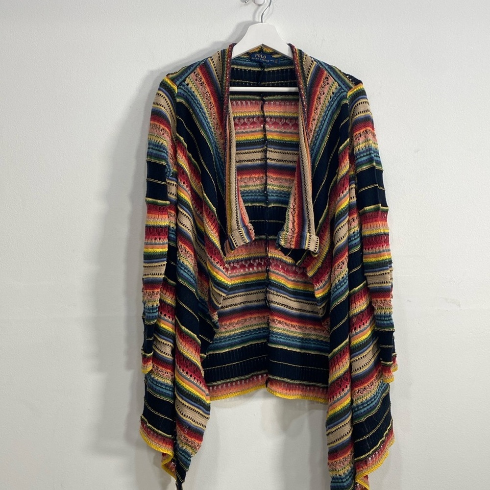 Ralph Lauren Waterfall Multi Colored Knit‎ Sweater Medium
